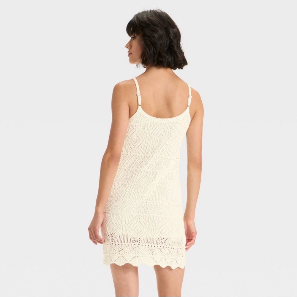 Cream Crochet Slip Dress - Picture 2 of 13